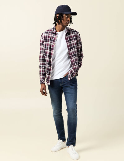 Jeans homme slim effet used denim brut homme