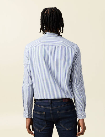 Chemise manches longues bleu marine homme