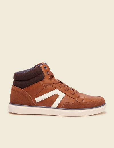 Baskets montantes à lacets marron foncé homme