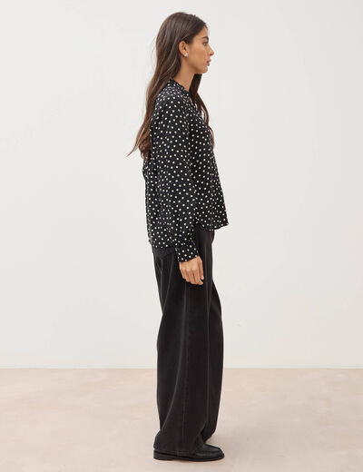 Blouse manches longues noir femme