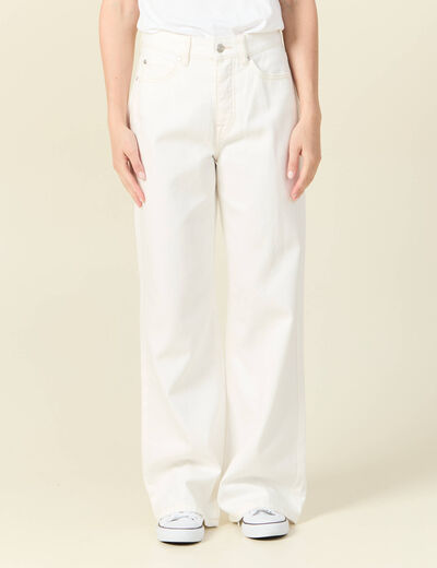 Jeans large éco-responsable denim blanc femme
