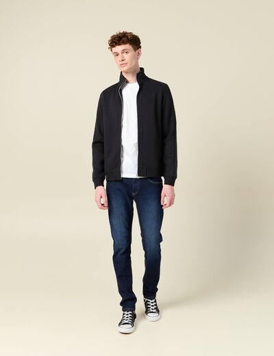 Gilet manches longues zippé noir homme