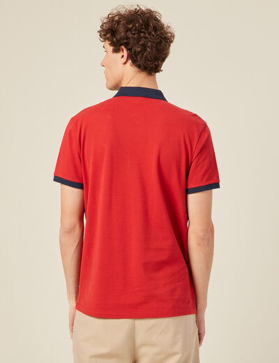 Polo manches courtes orange foncé homme
