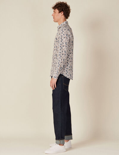 Chemise à manches longues beige homme