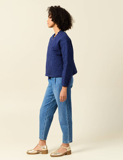 Gilet matelassé bleu foncé femme