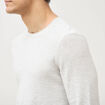 Pull fin en coton manches longues ecru homme