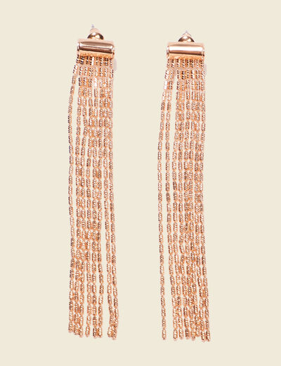 Boucles d'oreilles pendantes couleur or femme