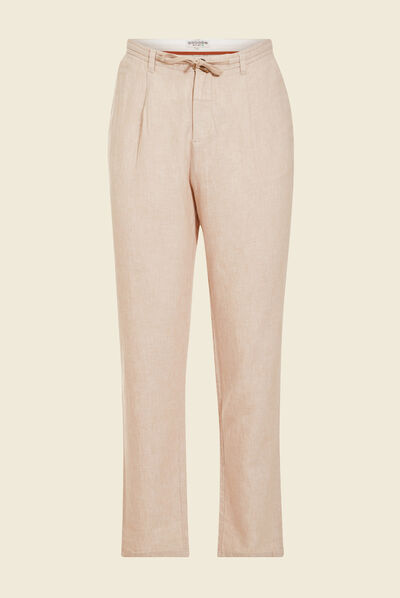 Pantalon chino à coulisse beige homme