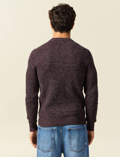 Pull manches longues bordeaux homme