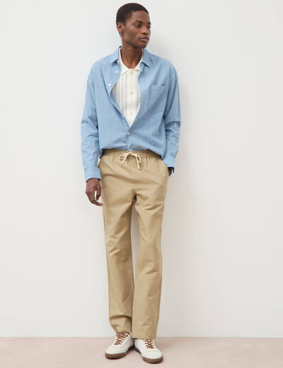 Pantalon coupe straight vert olive homme