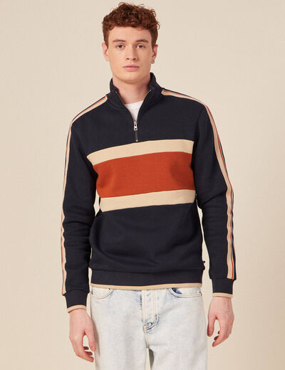 Sweat manches longues orange foncé homme