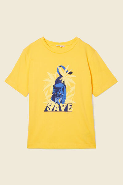 T-shirt manches courtes jaune or femme