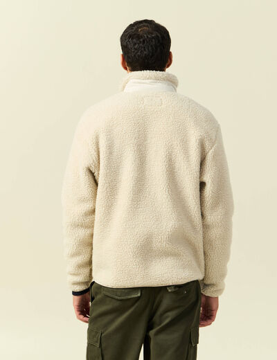 Sweat effet polaire manches longues sable homme