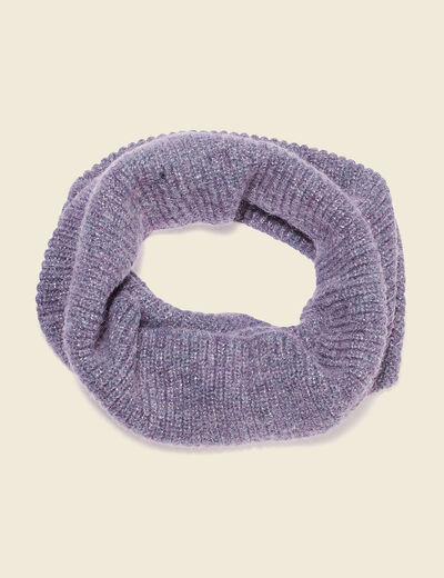 Snood tricoté fabriqué en France gris foncé femme
