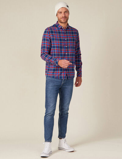 Chemise manches longues bleu electrique homme