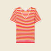 Pull manches courtes marron cognac femme