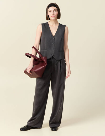 Veston sans manches gris femme