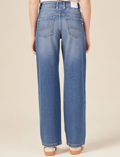 Jeans wide leg denim stone femme