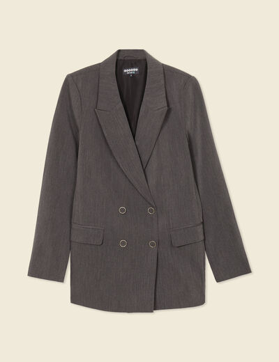 Veste blazer double boutonnage gris femme