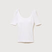T-shirt ajust&eacute; avec brassi&egrave;re int&eacute;gr&eacute;e blanc femme