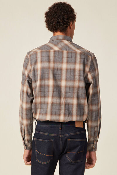 Chemise manches longues ecru homme