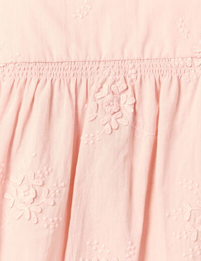 Chemise en coton manches 3/4 rose clair femme