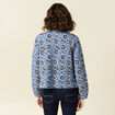 Gilet imprimé manches longues bleu femme