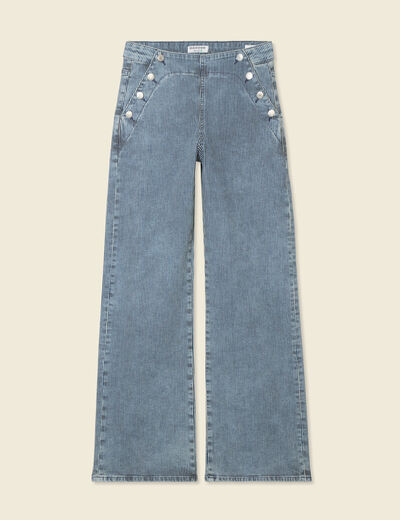 Jeans large à pont denim used femme