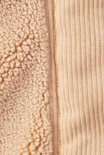 Blouson imitation laine mouton beige femme