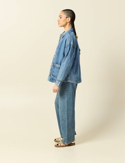 Surchemise en jeans manches longues denim dirty femme