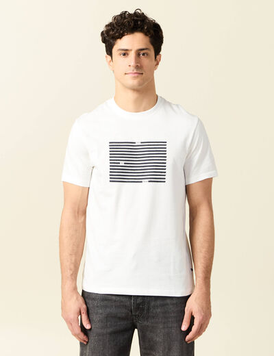 T-shirt manches courtes ecru homme
