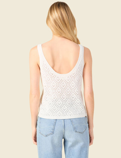Pull débardeur éco-responsable creme femme