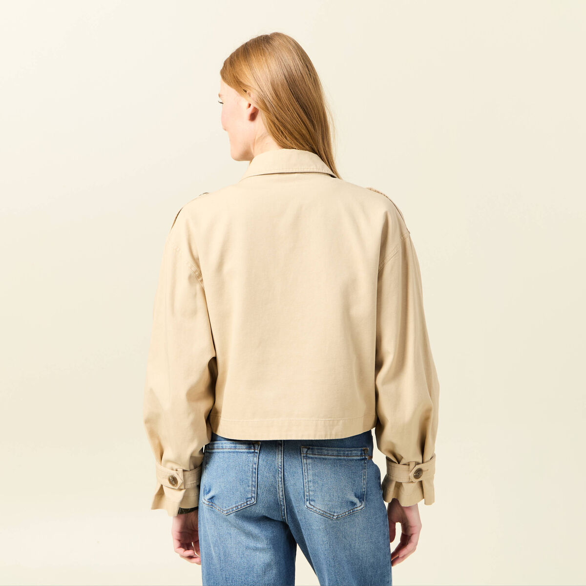 Blouson oversize beige femme