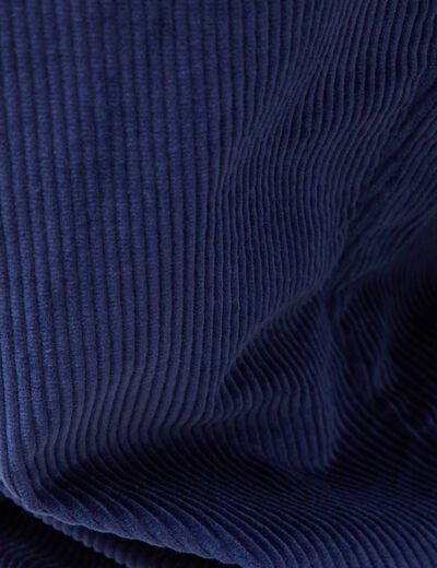 Pantalon large en velours longueur 32 bleu fonc&eacute; homme