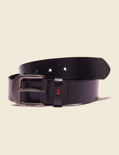 Ceinture en cuir noir homme