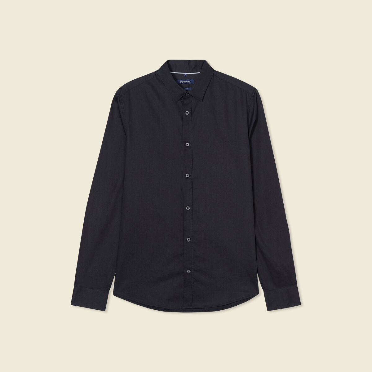 Chemise manches longues noir homme