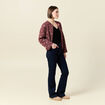 Gilet matelassé col rond rouge foncé femme