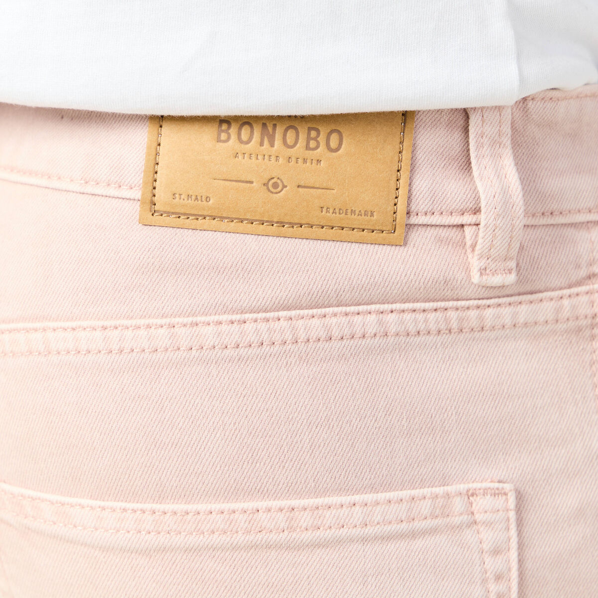 Jeans relax 5 poches rose homme