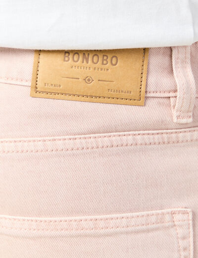 Jeans relax 5 poches rose homme