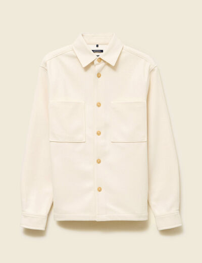 Surchemise oversize col classique ecru homme