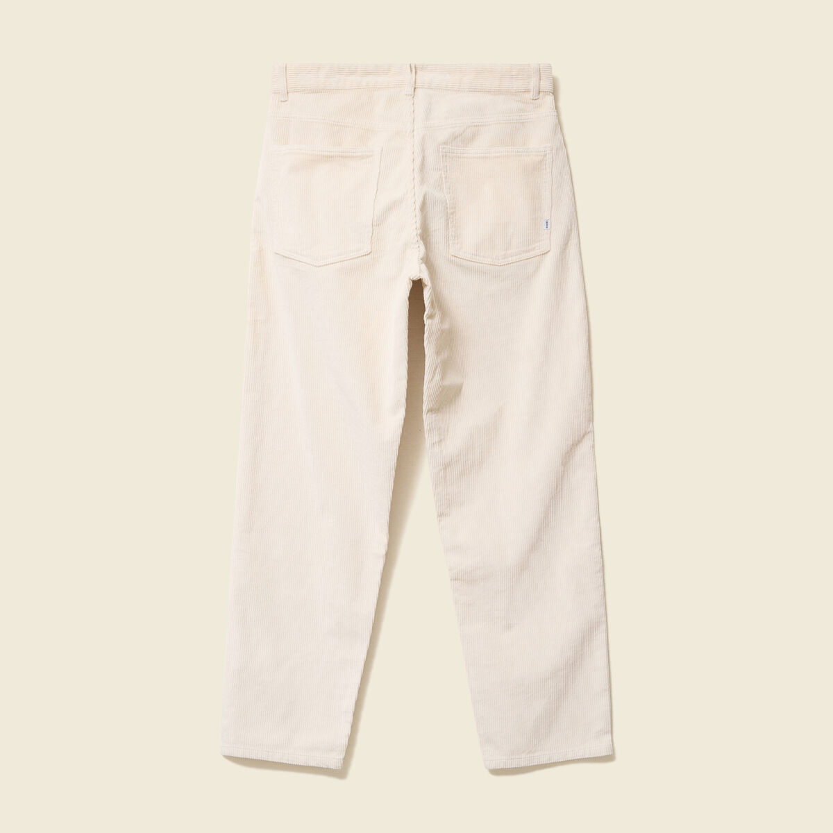 Pantalon droit en velours longueur 32 ecru homme