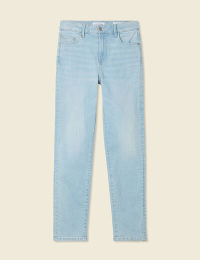 Jeans slim taille haute 7/8ème denim bleach femme