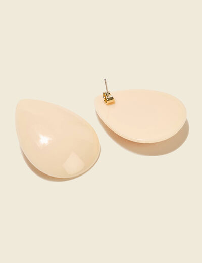 Boucles d'oreilles ecru femme