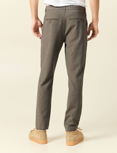 Pantalon chino jogger taupe homme