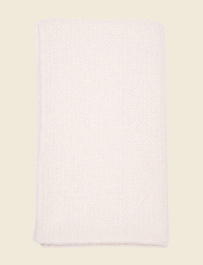 Écharpe tricotée creme femme