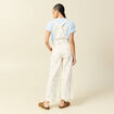 Salopette en jeans &agrave; fines bretelles denim blanc femme