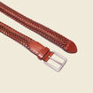 Ceinture tressée marron homme