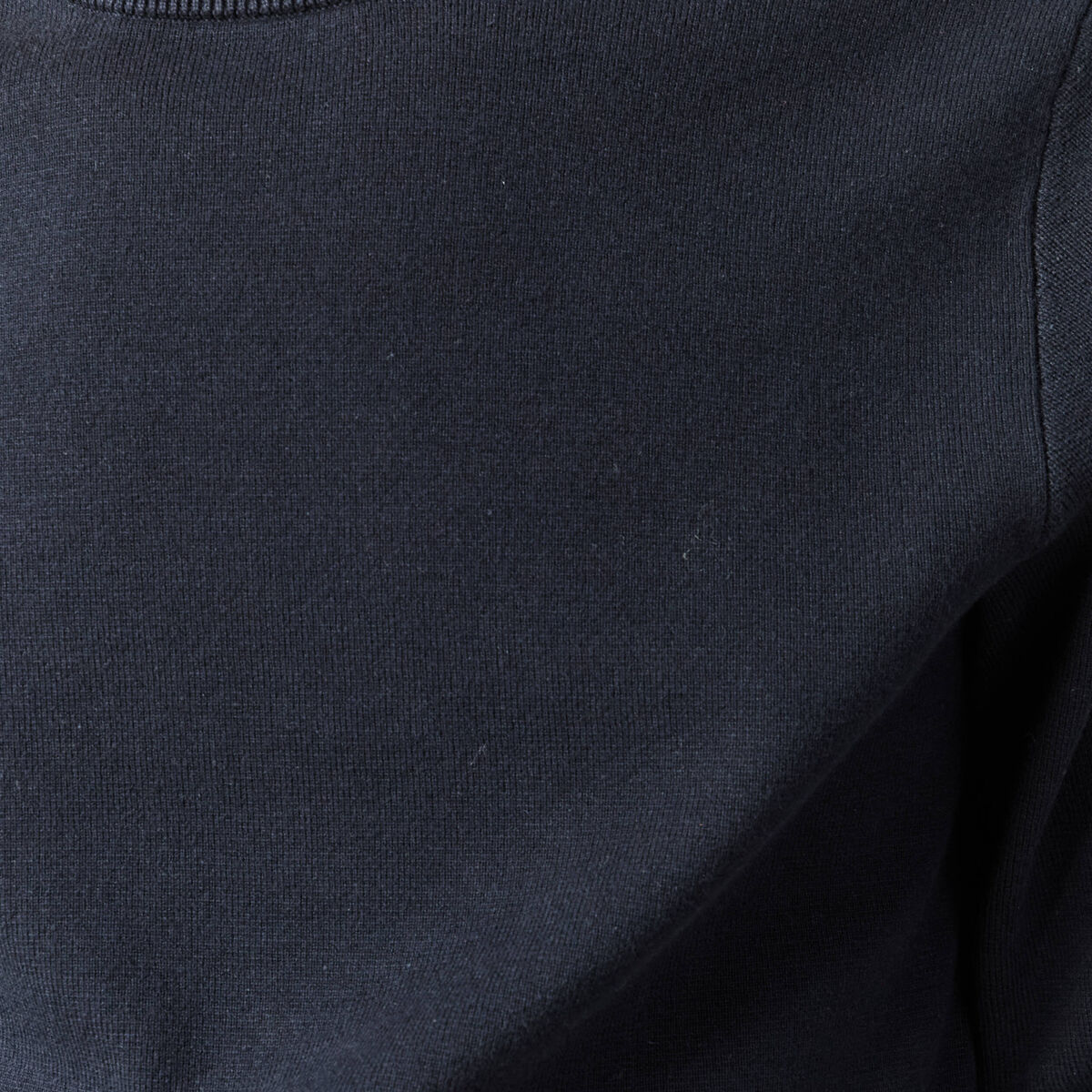 Pull fin manches longues col rond bleu marine homme