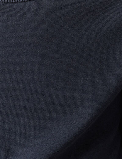 Pull fin manches longues col rond bleu marine homme