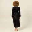 Robe longue évasée fluide noir femme